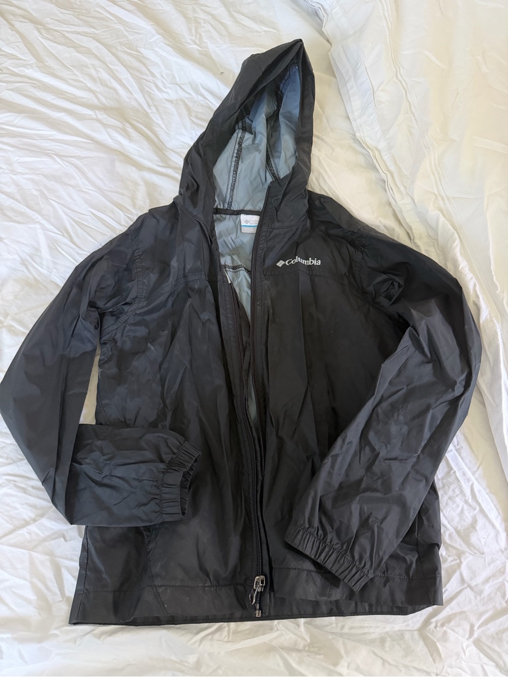 Columbia Black Hooded Rain Jacket